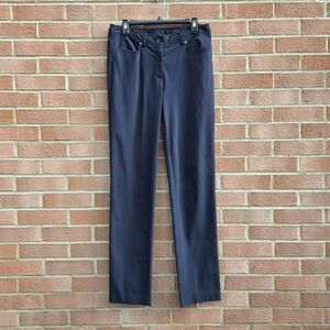 Nina McLemore Straight Leg Navy Stretch Pants Trousers Size 8
